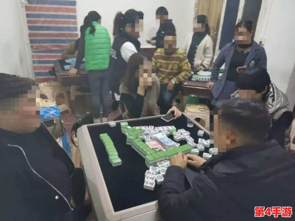 床上打扑克，警方突袭查获非法赌博窝点，现场抓捕多名涉赌人员并缴获大量筹码和牌具