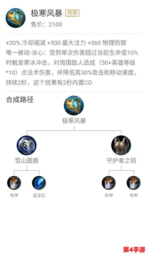 王者荣耀中寒冰甲装备详解：极寒风暴的防御与减速双重效果探究