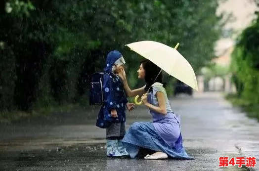 在雨中潮湿的雨中母亲的悄悄话，温暖了心房，感动了灵魂